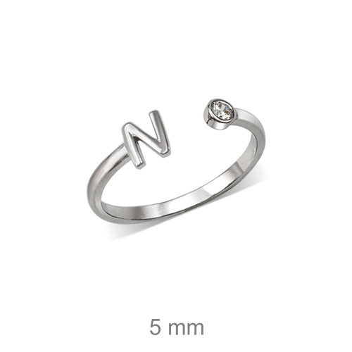 SORTIJA PLATA INICIAL N ZTA