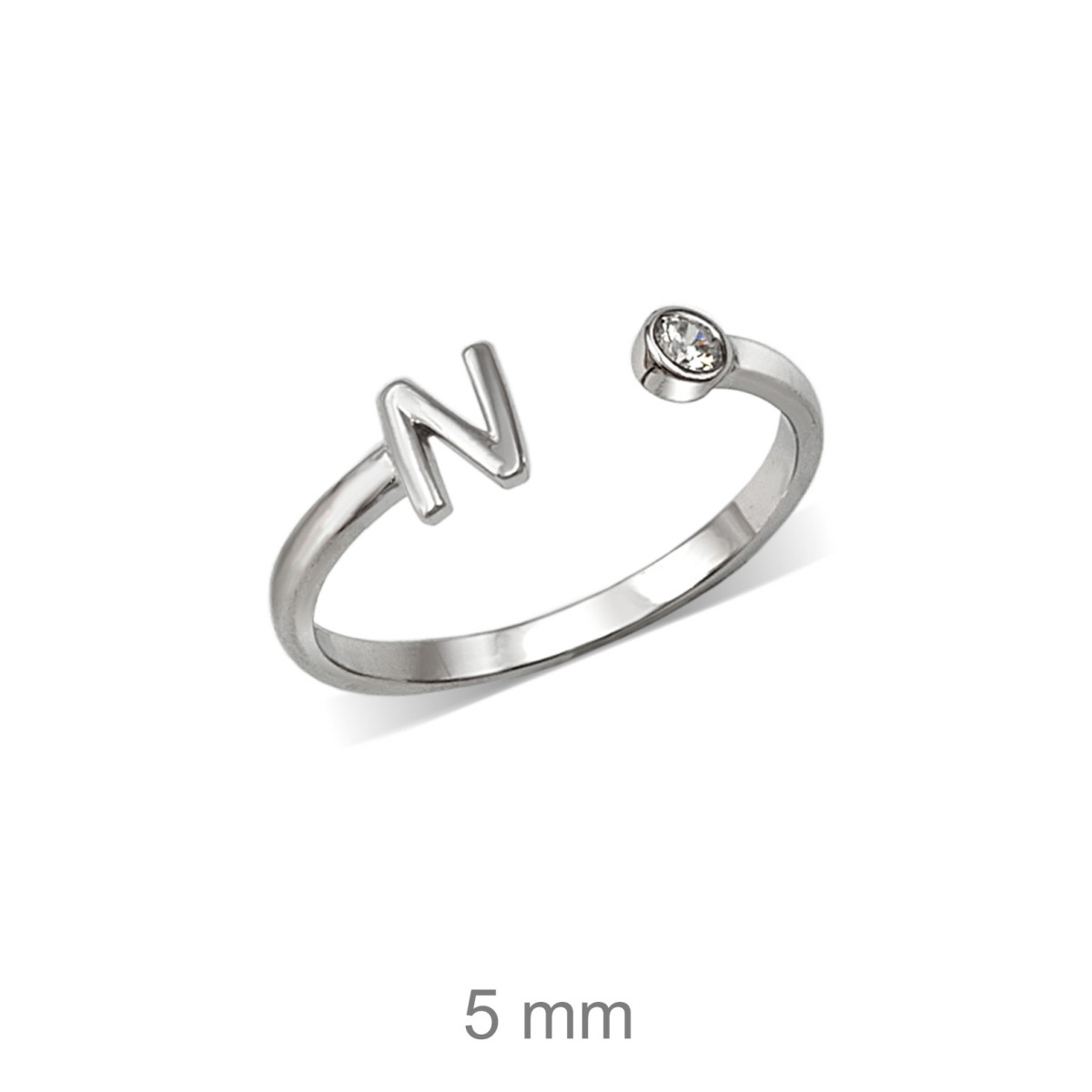 SORTIJA PLATA INICIAL N ZTA
