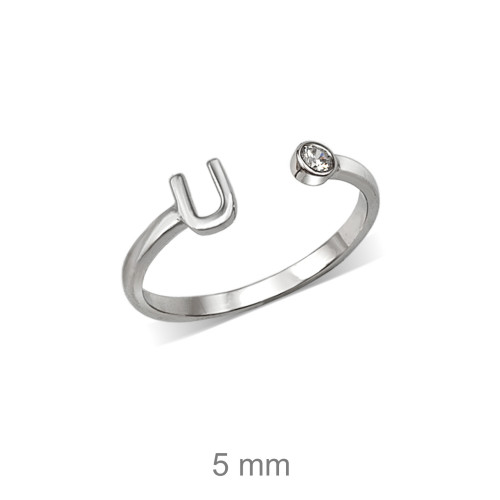 SORTIJA PLATA INICIAL U ZTA