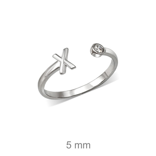 SORTIJA PLATA INICIAL X ZTA