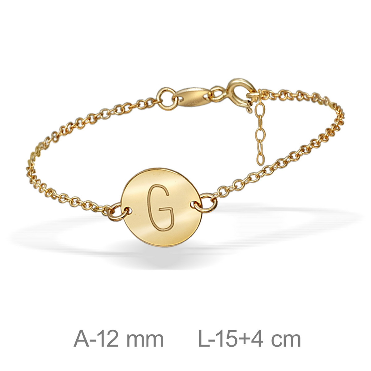 PULSERA PLATA BAÑO ORO LETRA G