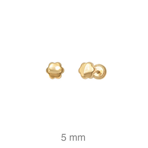 PENDIENTE PLATA B.ORO FLOR Nº4 ROSCA