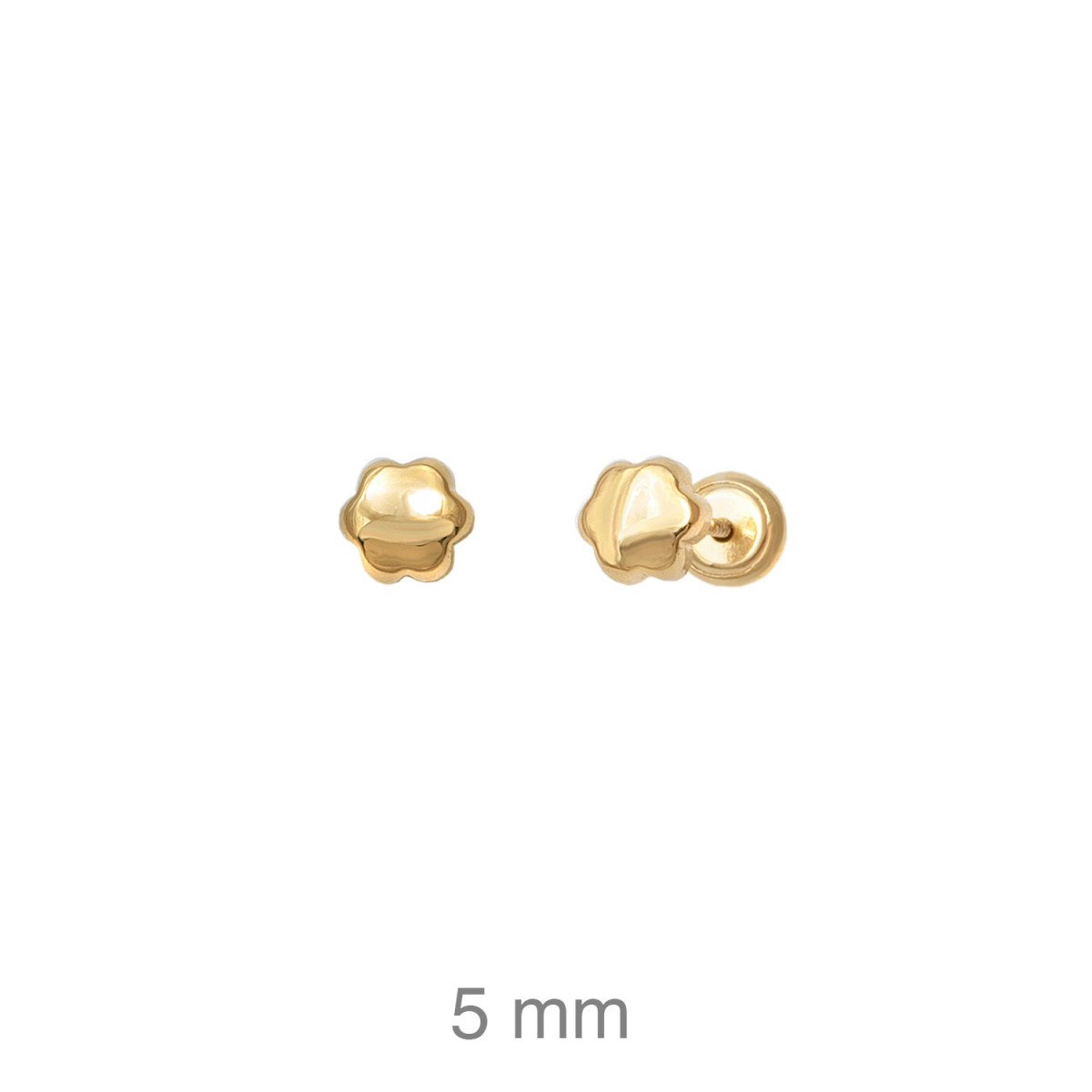 PENDIENTE PLATA B.ORO FLOR Nº4 ROSCA