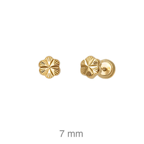 PENDIENTE PLATA B.ORO FLOR TALLADA Nº4
