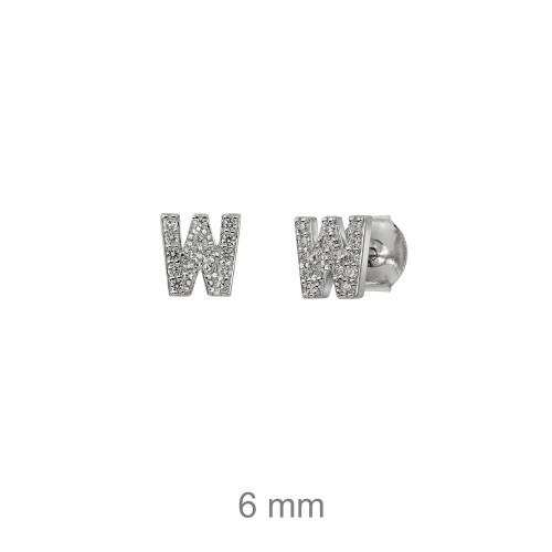 PENDIENTES PLATA LETRA W ZTAS