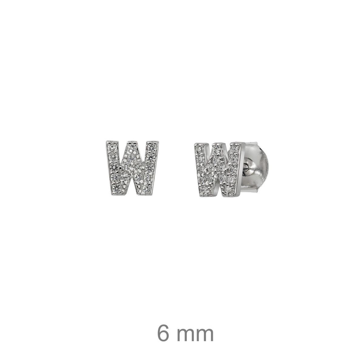 PENDIENTES PLATA LETRA W ZTAS