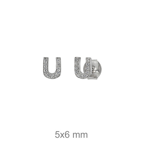 PENDIENTES PLATA LETRA U ZTAS