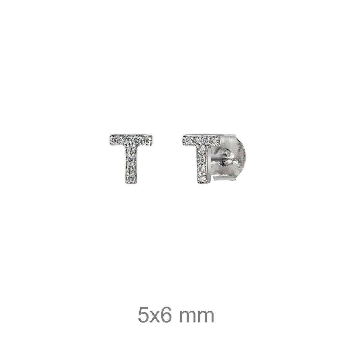 PENDIENTES PLATA LETRA T ZTAS