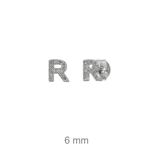 PENDIENTES PLATA LETRA R ZTAS
