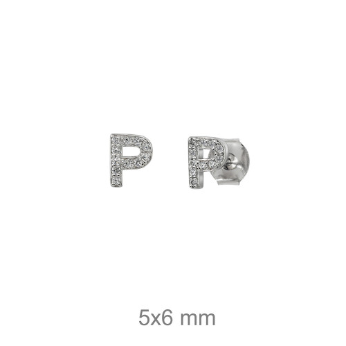 PENDIENTES PLATA LETRA P ZTAS