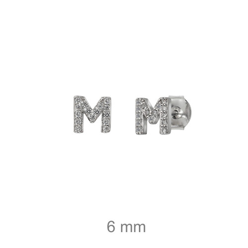 PENDIENTES PLATA LETRA M ZTAS