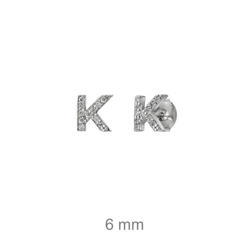 PENDIENTES PLATA LETRA K ZTAS