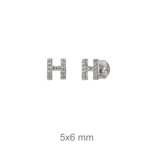 PENDIENTES PLATA LETRA H ZTAS