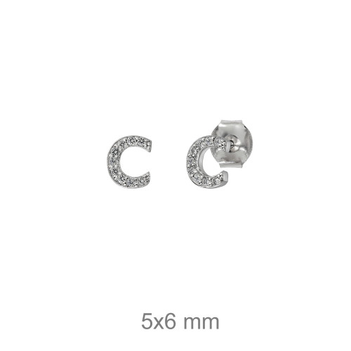 PENDIENTES PLATA LETRA C ZTAS