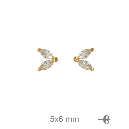 PENDIENTES PLATA B.ORO+e CIRCONITAS