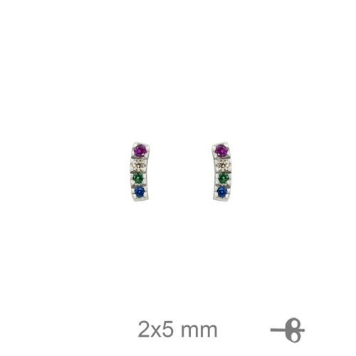 PENDIENTES PLATA CIRCONITA COLOR