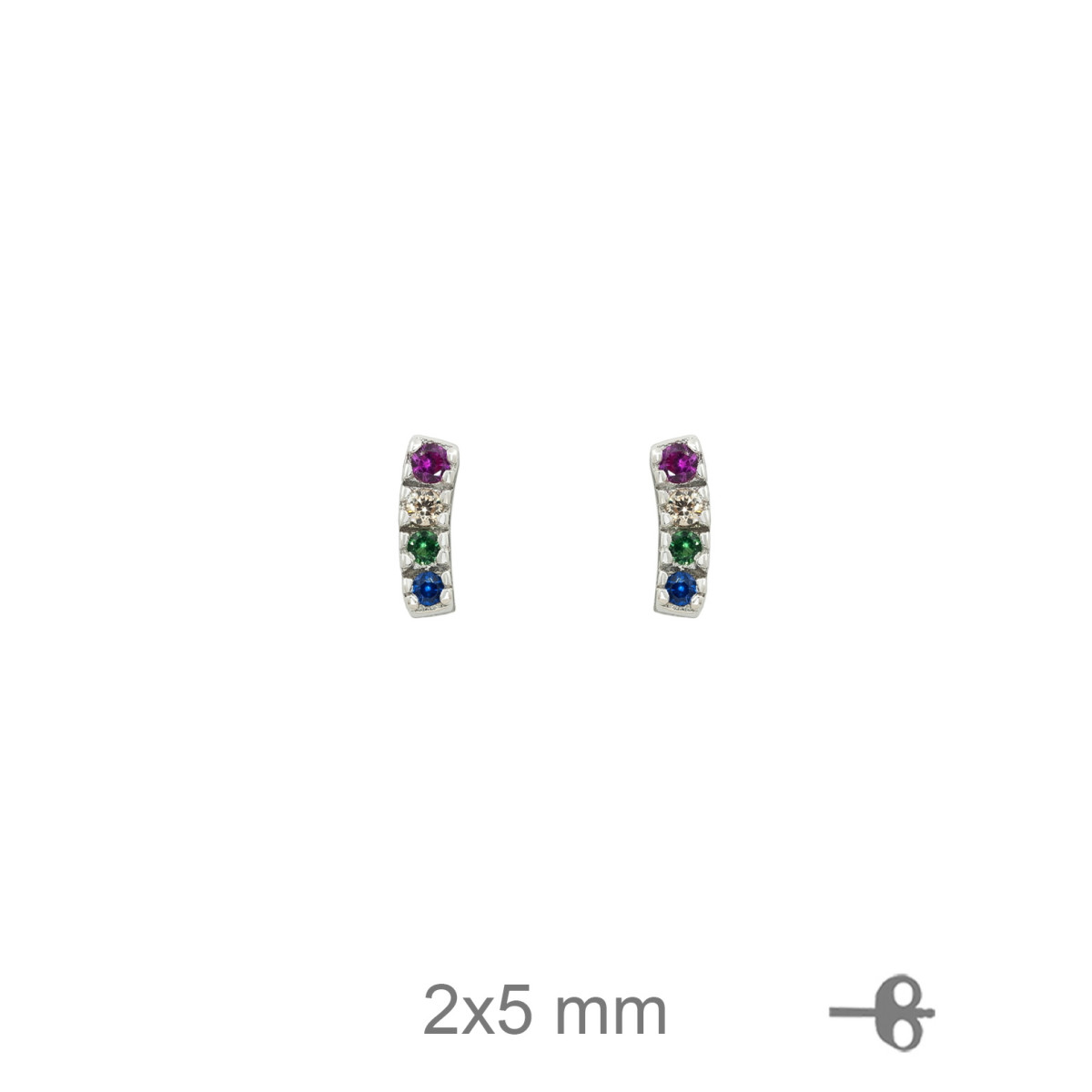 PENDIENTES PLATA CIRCONITA COLOR