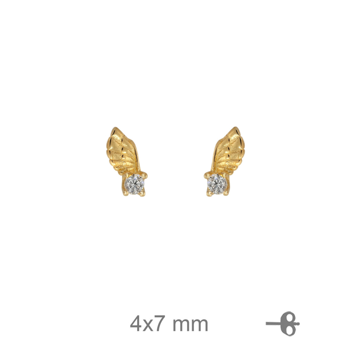 PENDIENTES PLATA B.ORO ALA CIRCONITA