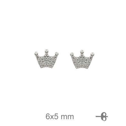 PENDIENTES PLATA CORONA ZTAS