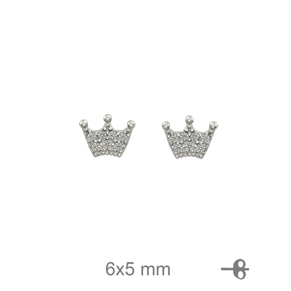 PENDIENTES PLATA CORONA ZTAS