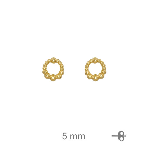 PENDIENTE PLATA B.ORO CIRCULO LISO
