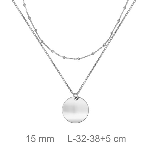 GARGANTILLA PLATA DOBLE DISCO LISO