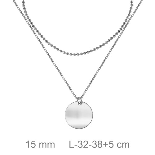 GARGANTILLA PLATA DOBLE DISCO LISO