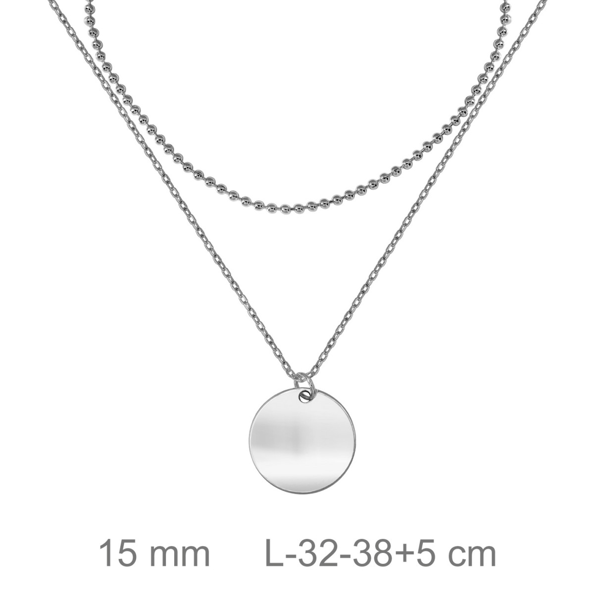 GARGANTILLA PLATA DOBLE DISCO LISO