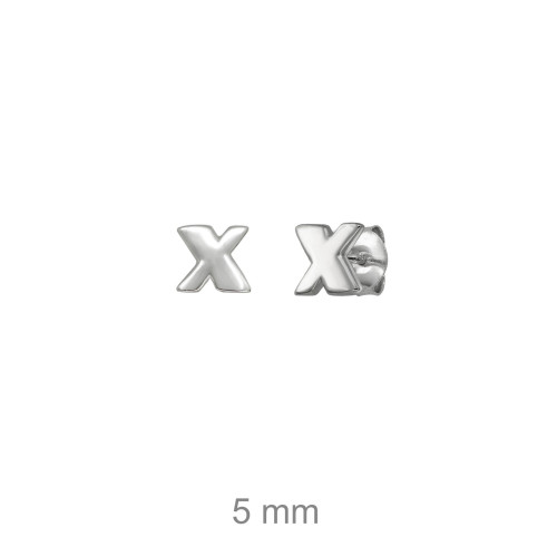 PENDIENTE PLATA LETRA LISA X