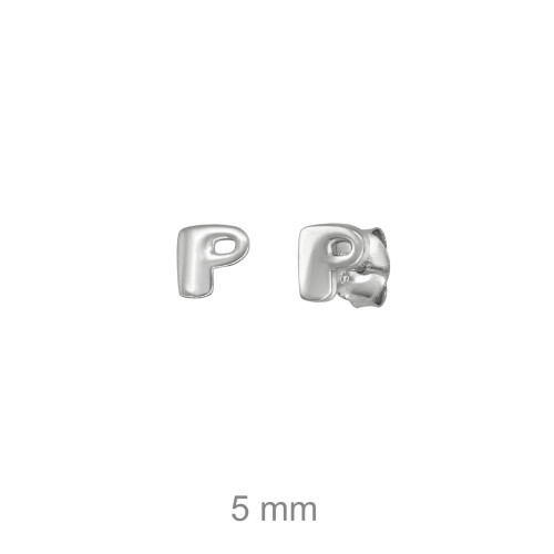 PENDIENTE PLATA LETRA LISA P