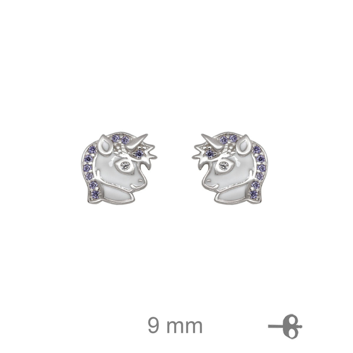 PENDIENTES PLATA UNICORNIO ESMALTE COLOR