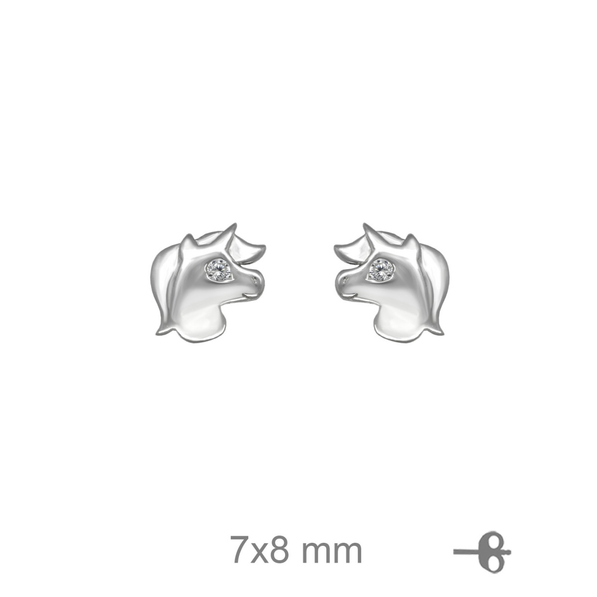 PENDIENTES PLATA UNICORNIO ZTA PRESION