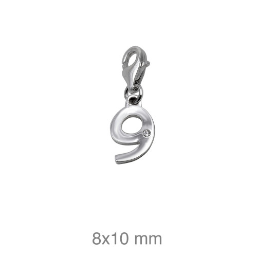 COLGANTE PLATA CHARM Nº 9