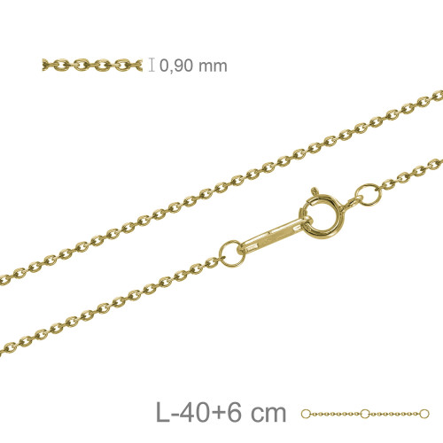 CADENA PLATA B.ORO - 45CM