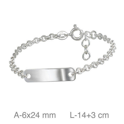 PULSERA PLATA BEBE PLACA