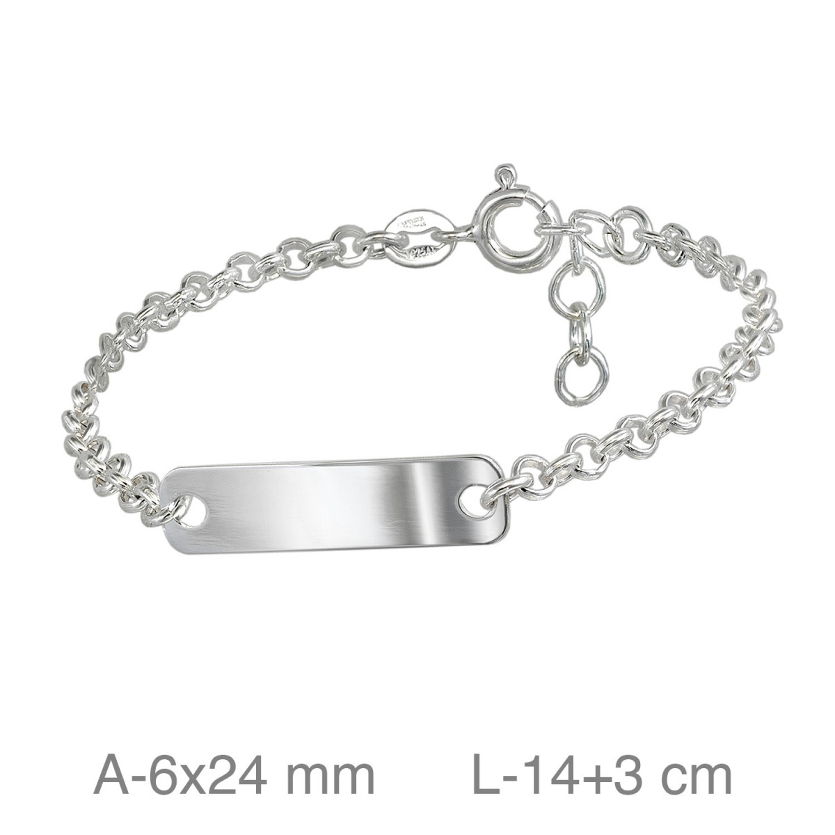 PULSERA PLATA BEBE PLACA