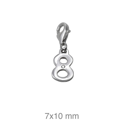 COLGANTE PLATA CHARM Nº 8