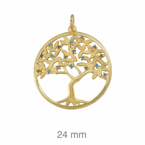 COLGANTE PLATA B.ORO+e ARBOL VIDA ZTAS