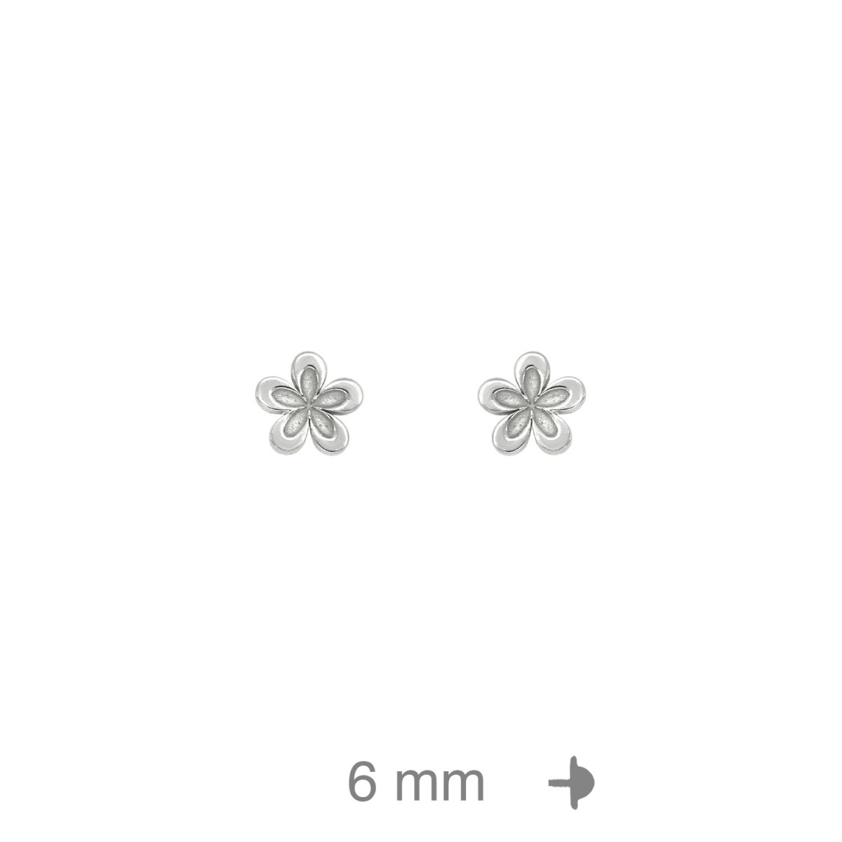 PENDIENTES PLATA FLOR ROSCA