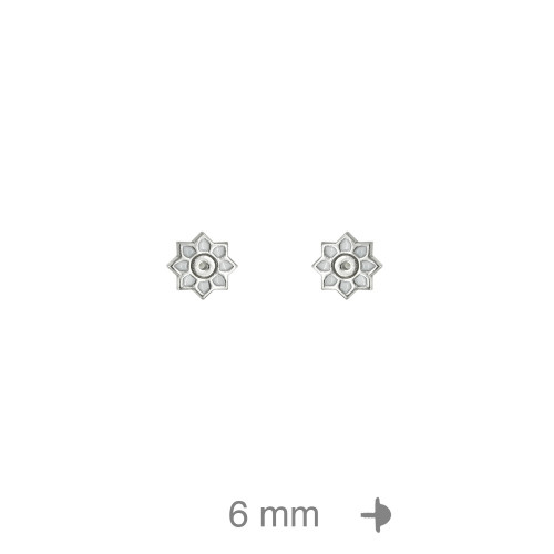 PENDIENTE PLATA FLOR ROSCA