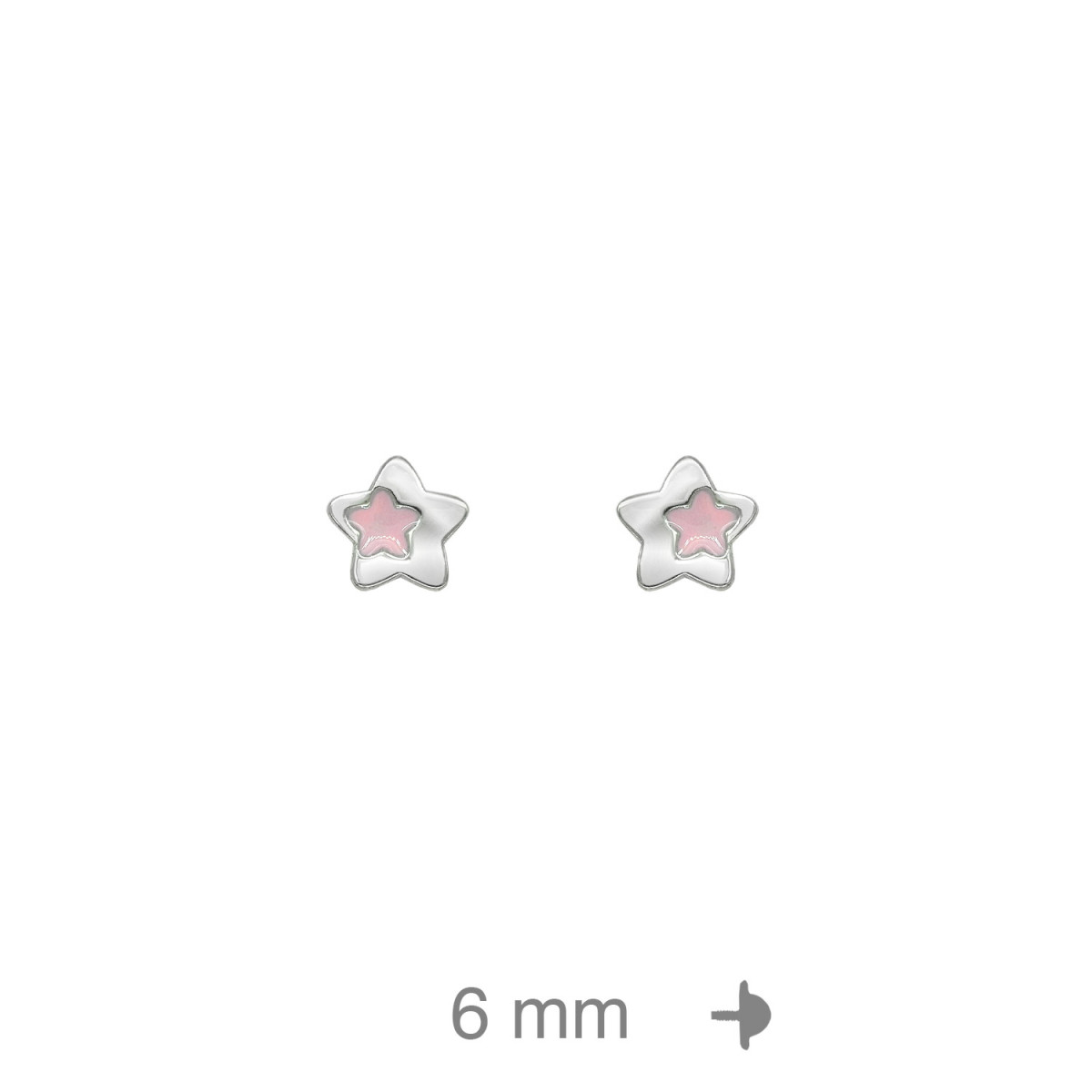 PENDIENTE PLATA ESTRELLA ROSCA