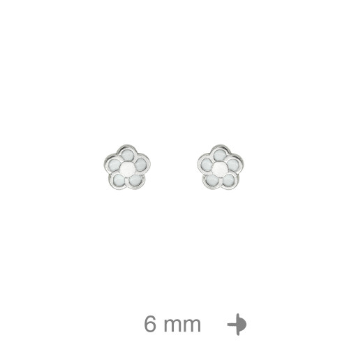 PENDIENTE PLATA FLOR ROSCA