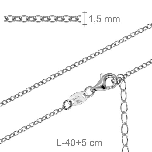 CADENA PLATA FORZADA 40+5 CM