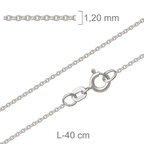 CADENA PLATA FORZADA REDONDA 30X40CM