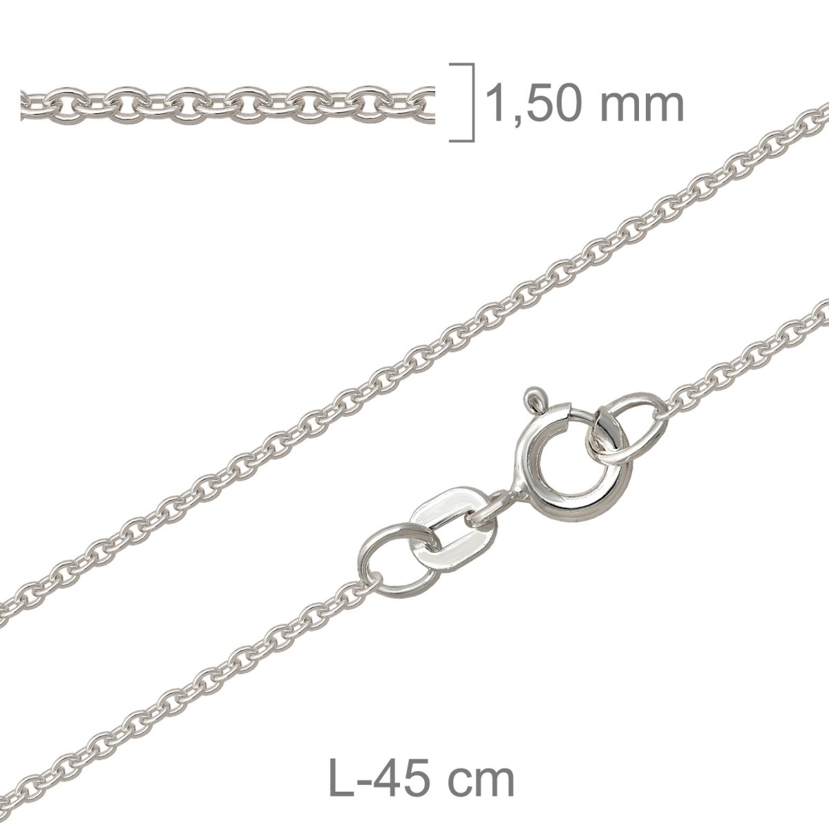 CADENA PLATA FORZADA REDONDA 35X45CM