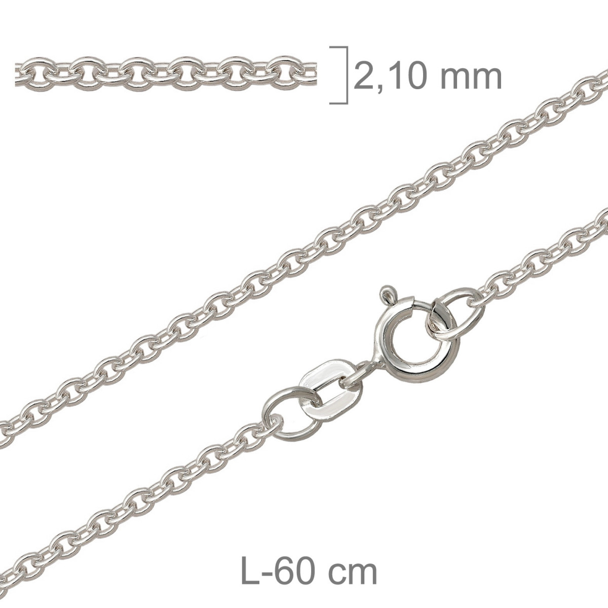 CADENA PLATA FORZADA REDONDA 50X60CM
