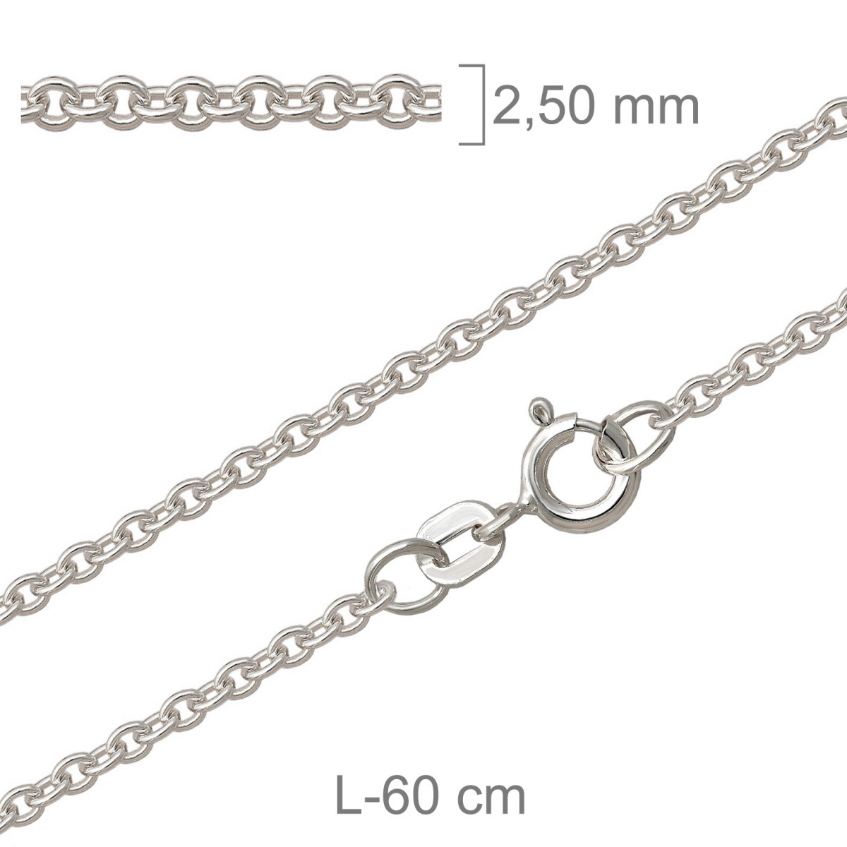CADENA PLATA FORZADA REDONDA 60X60CM