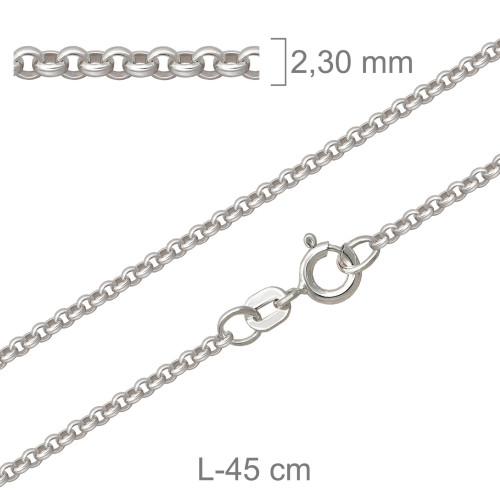CADENA PLATA ROLO 70X45CM