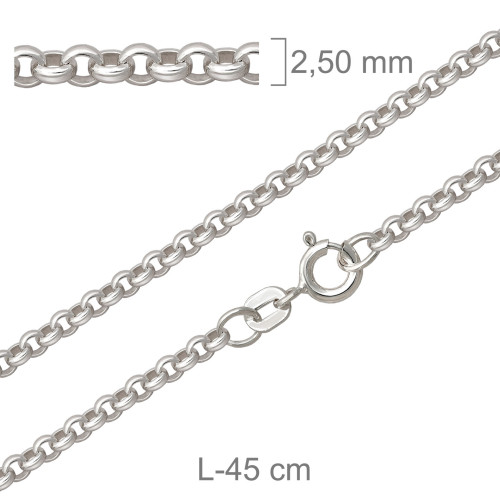 CADENA PLATA ROLO 71.5X45CM