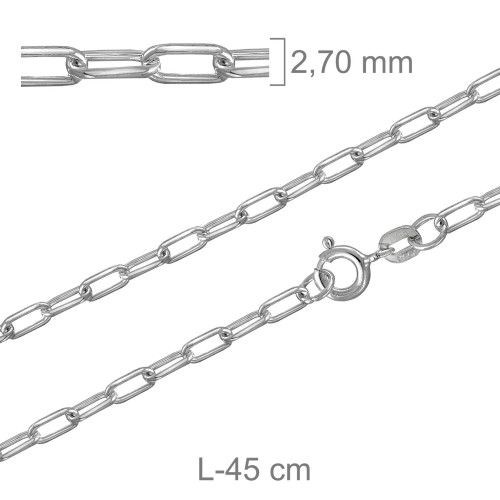 CADENA PLATA SNL 70X45CM